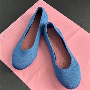 Blue Women's Knit Ballet Flats
